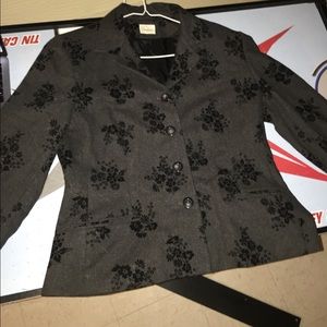 Neiman Marcus Black Foral Suit Set